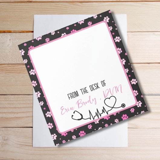 Tierärztin für farbige Paw Notizblock