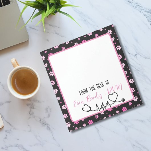 Tierärztin für farbige Paw Notizblock