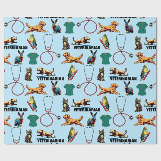 Tierärztin Geschenkpapier (Flach)