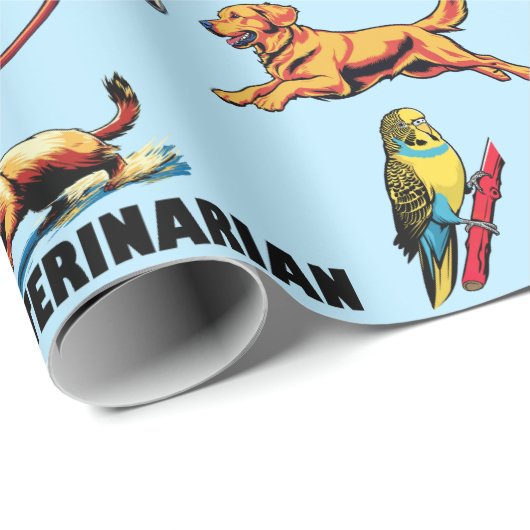 Tierärztin Geschenkpapier (Rolleneckpunkt)
