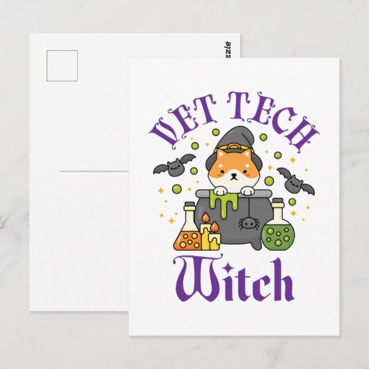 Tierärztin Halloween Postkarte (Vorne/Hinten)