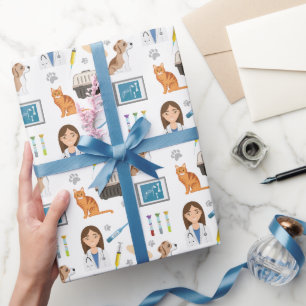 Tierärztin Medizin Veterinär DVM Muster Geschenkpapier