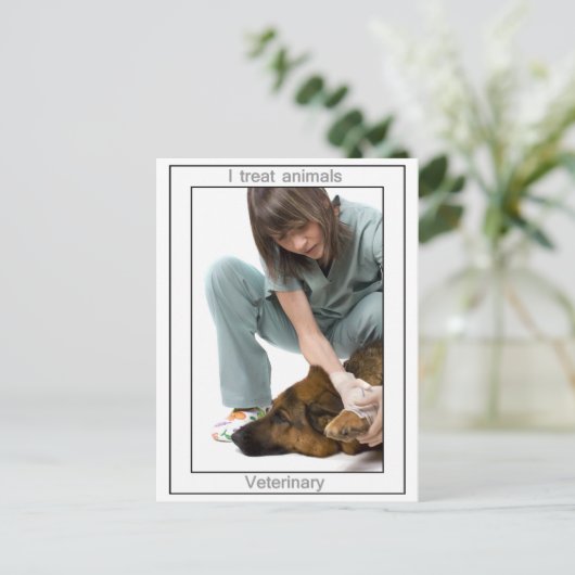 Tierärztin Postkarte (Stehend Vorderseite)