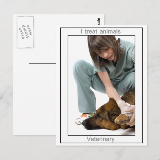 Tierärztin Postkarte (Vorne/Hinten)