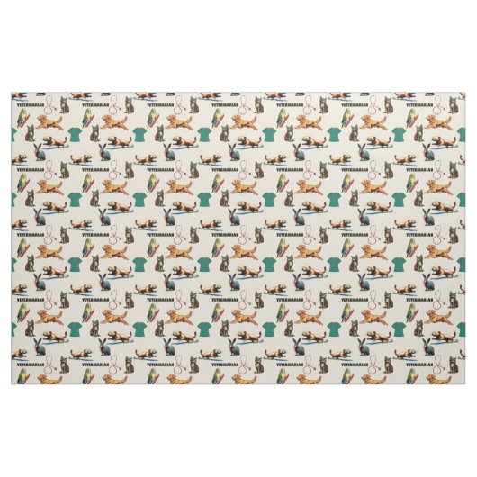 Tierärztin Stoff (Fat Quarter (45,7 x 55,9 cm))