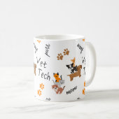 Tierärztin Tech mit Katzen und Hunden Kaffeetasse (VorderseiteRechts)