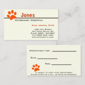 Tierärztin Terminkarte (Vorne/Hinten)