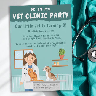 Tierärztin Tierklinik Kindergeburtstag Einladung
