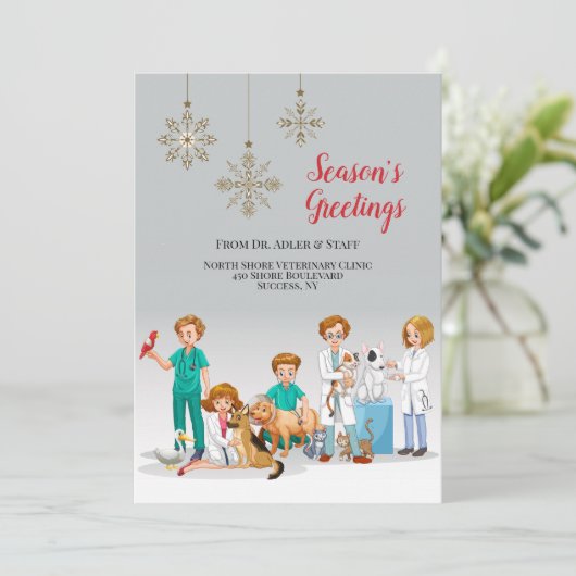 Tierarztkarte Einladung (Stehend Vorderseite)