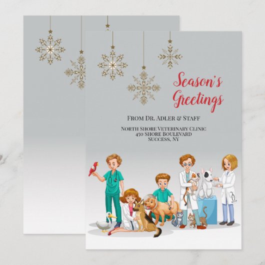 Tierarztkarte Einladung (Vorne/Hinten)