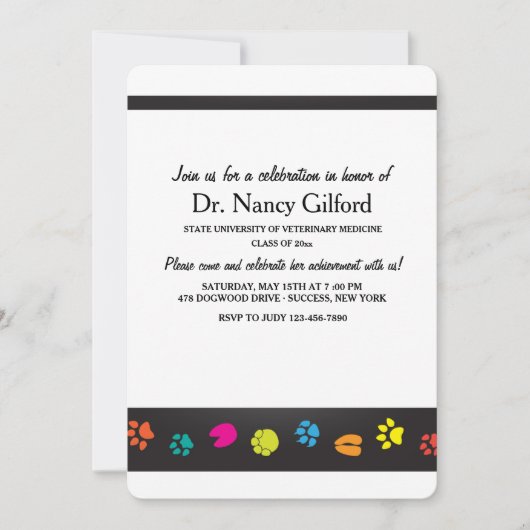 Tierärztliche Abschluss-Einladung Einladung (Vorderseite)