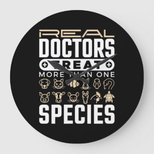 Tierärztliche Ärzte Leckerei mehr als eine Tierart Große Wanduhr