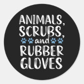 Tierärztliche Assistentin Tierschutz Runder Aufkleber (Vorderseite)