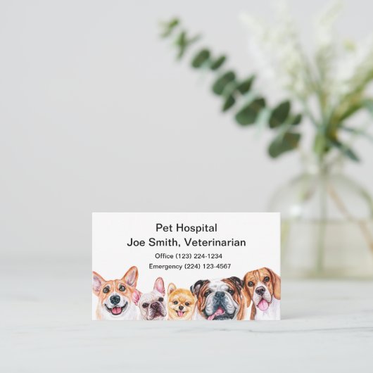 Tierärztliche Begutachtungskarte Visitenkarte (Stehend Vorderseite)