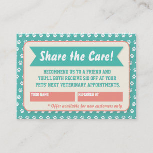 Tierärztliche Empfehlungs-Karte - Personalizable Empfehlungskarte