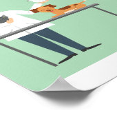 Tierärztliche Frau mit Tierdarstellung Poster (Ecke)