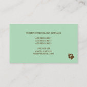 Tierärztliche Frau mit Tierdarstellung Visitenkarte (Rückseite)