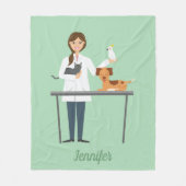 Tierärztliche Frau mit Tieren und Individuelle Nam Fleecedecke (Vorderseite)