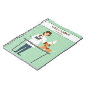 Tierärztliche Frau mit Tieren und Text nach Maß Notizblock (Linke Seite)