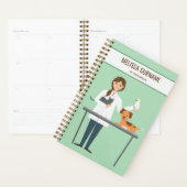 Tierärztliche Frau mit Tieren und Text nach Maß Planer (Anzeige)