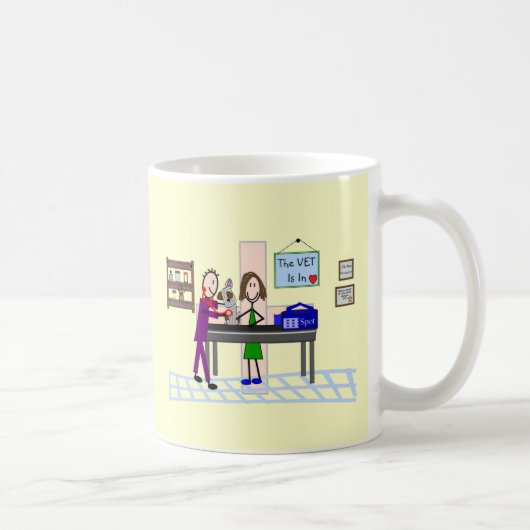 Tierärztliche Geschenke "Der Tierarzt ist in" Kaffeetasse (Rechts)