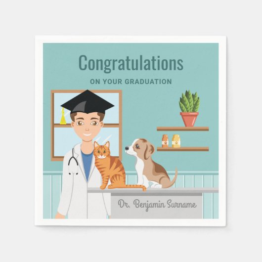 Tierärztliche Graduate Vet Herzlichen Glückwunsch  Serviette (Vorderseite)