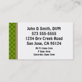 Tierärztliche Großkarte Visitenkarte (Rückseite)