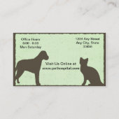 Tierärztliche Haustier-Servicekarte Visitenkarte (Rückseite)