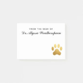 Tierärztliche Imitate Gold Foil Pawprint Personali Post-it Klebezettel (Vorderseite)