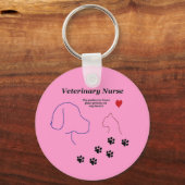 Tierärztliche Krankenpflege-Drucke auf meinem Herz Schlüsselanhänger (Vorderseite)