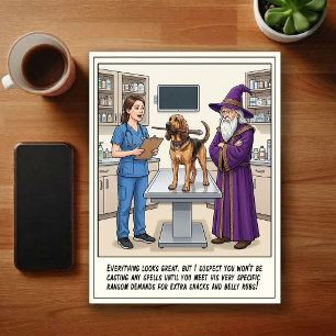 Tierärztliche Notfallabenteuer Cartoon Postkarte