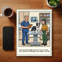 Tierärztliche Notfallabenteuer Cartoon Postkarte