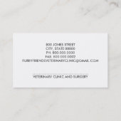 Tierärztliche oder tierärztliche klinische Visiten Visitenkarte (Rückseite)
