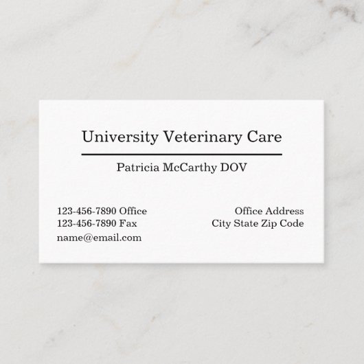 Tierärztliche Personalausweise Visitenkarten Visitenkarte (Vorderseite)