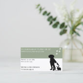 Tierärztliche Tierärzte Paw Black Gray Block Haust Visitenkarte (Stehend Vorderseite)