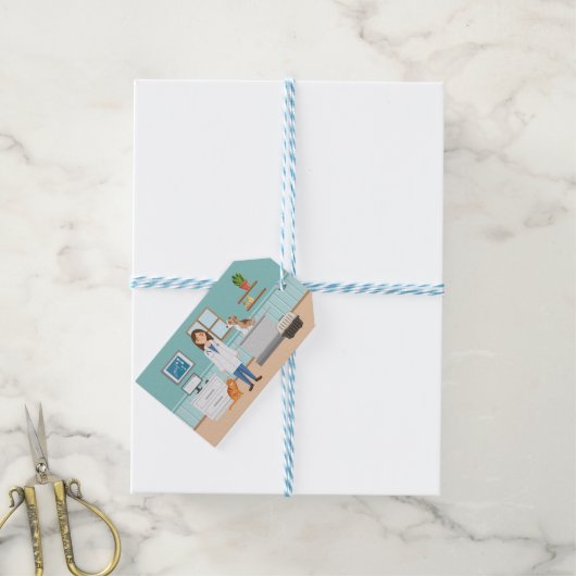 Tierärztliche Tierärztin Geschenkanhänger (Mit Garn)