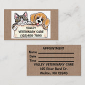 Tierärztliche Tierernennung Hunde Katze Visitenkarte (Vorne/Hinten)