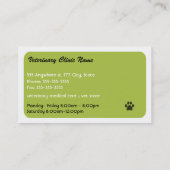 Tierärztliche Visitenkarte (Rückseite)