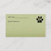 Tierärztliche Visitenkarte (Rückseite)