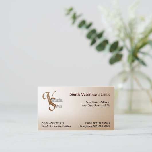 Tierärztliche Visitenkarte (Stehend Vorderseite)