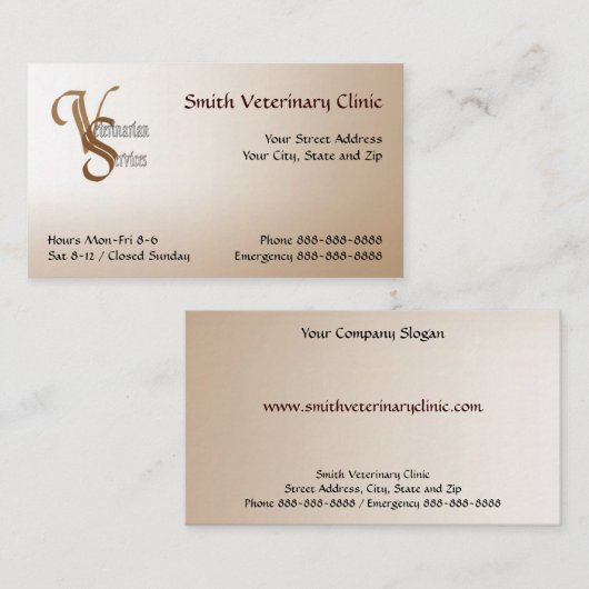 Tierärztliche Visitenkarte (Vorne/Hinten)