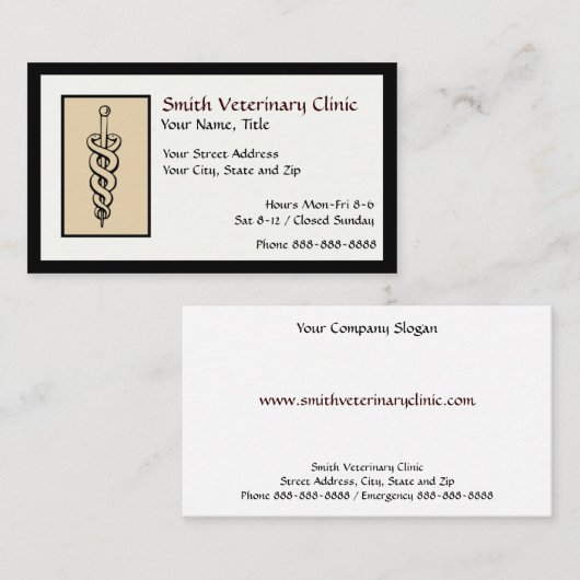 Tierärztliche Visitenkarte (Vorne/Hinten)