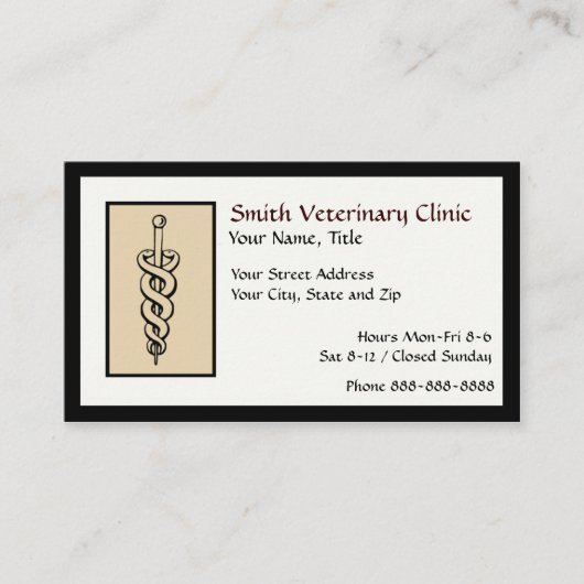 Tierärztliche Visitenkarte (Vorderseite)
