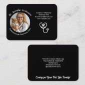 Tierärztliche Visitenkarte | Elegant Black (Vorne/Hinten)