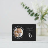 Tierärztliche Visitenkarte | Elegant Black (Stehend Vorderseite)