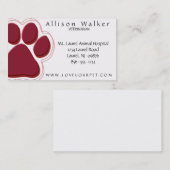 Tierärztliche Visitenkarte im Rot (Vorne/Hinten)