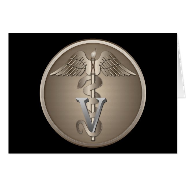 Tierärztlicher Caduceus (Vorderseite (Horizontal))