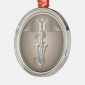 Tierärztlicher Caduceus Ornament Aus Metall (Links)