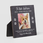 Tierärztlicher Dank für das Geschenk von Foto für  Fotoplatte (Vorderseite)