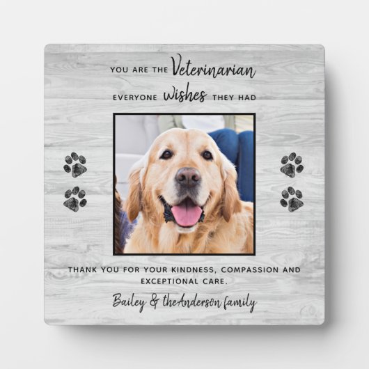 Tierärztlicher Dank Tierärztliches Foto für Hunde Fotoplatte (Vorderseite)